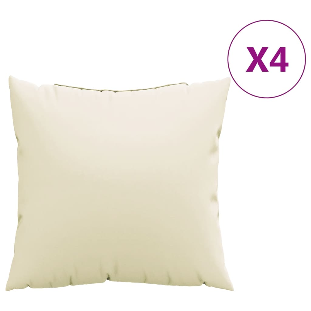 Cuscini Decorativi 4 pz Crema 60x60 cm in Tessuto