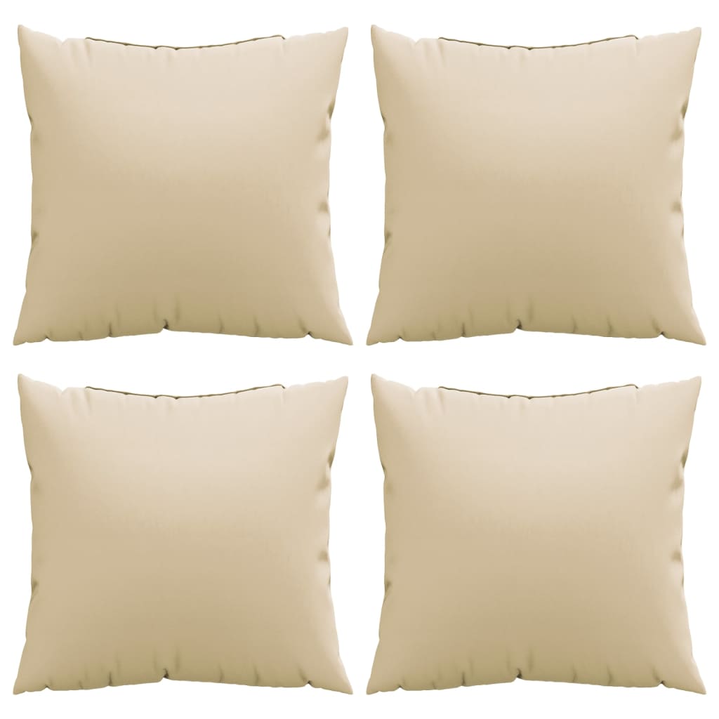 Cuscini Decorativi 4 pz Beige 60x60 cm in Tessuto