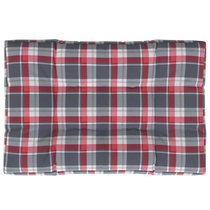 Cuscino per Pallet a Quadri Rossi 120x80x12 cm in Tessuto