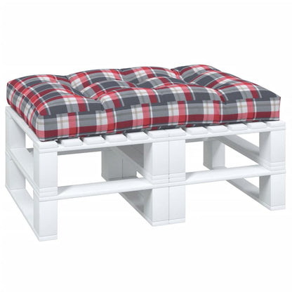 Cuscino per Pallet a Quadri Rossi 120x80x12 cm in Tessuto