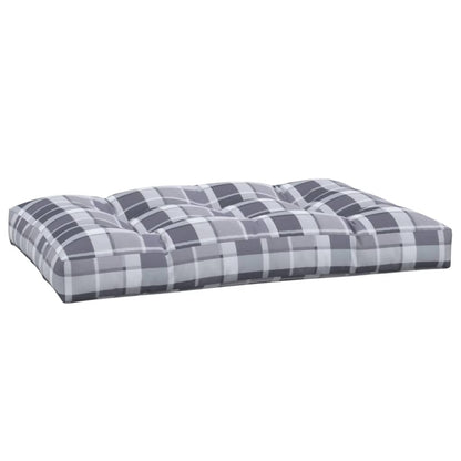 Cuscino per Pallet a Quadri Grigi 120x80x12 cm in Tessuto