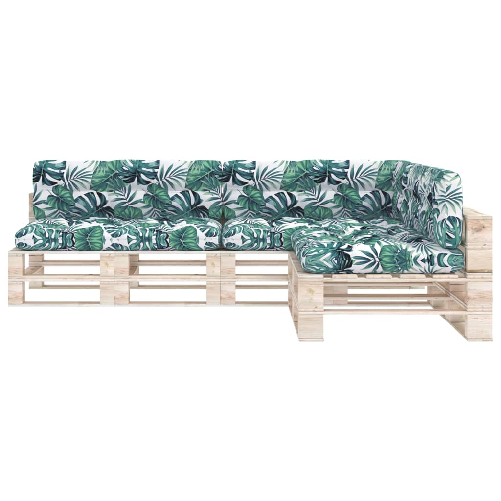 Cuscini per Divano Pallet 7 pz Motivo a Foglie