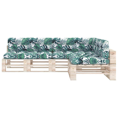 Cuscini per Divano Pallet 7 pz Motivo a Foglie