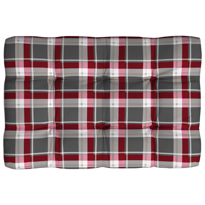 Cuscini per Divano Pallet 7 pz Rosso Motivo a Quadri