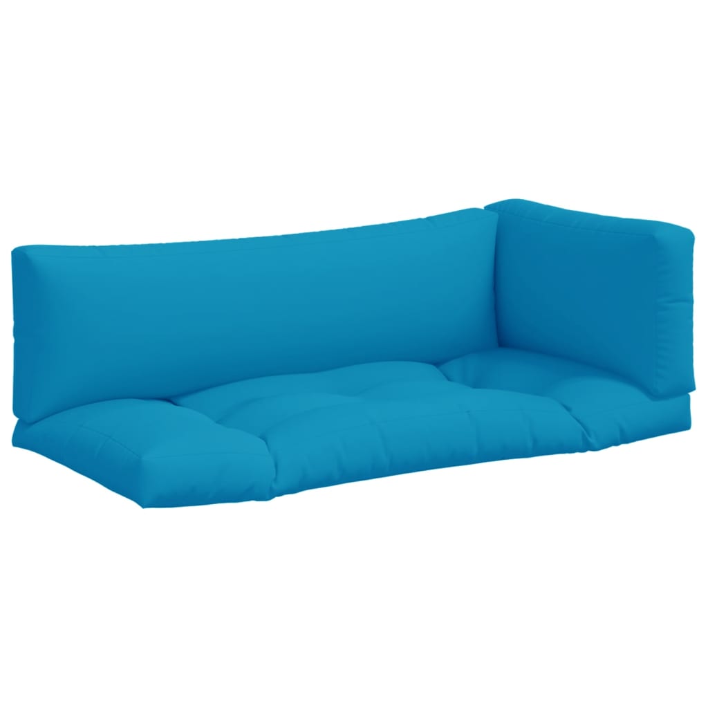 Cuscini per Pallet 3 pz Blu in Tessuto