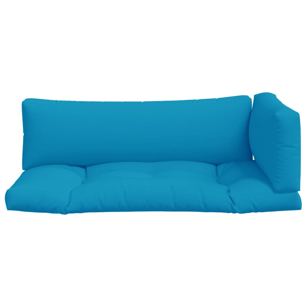 Cuscini per Pallet 3 pz Blu in Tessuto