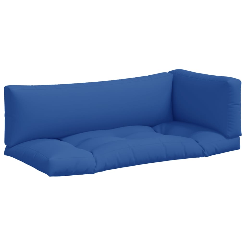 Cuscini per Pallet 3 pz Blu Reale in Tessuto