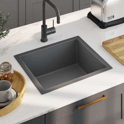 Lavello da Cucina Artigianale Nero in Acciaio Inox