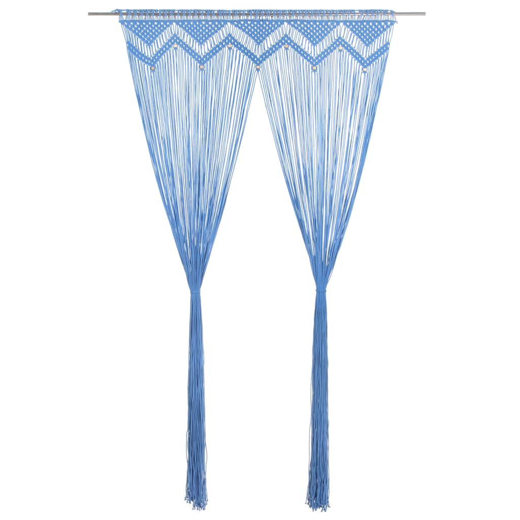 Tenda MacramÃ¨ Blu 140x240 cm in Cotone