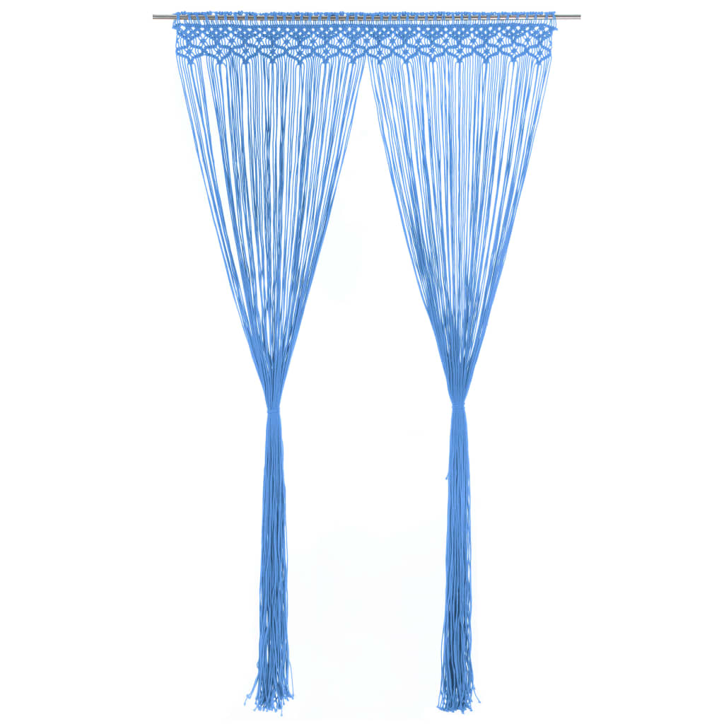 Tenda MacramÃ¨ Blu 140x240 cm in Cotone