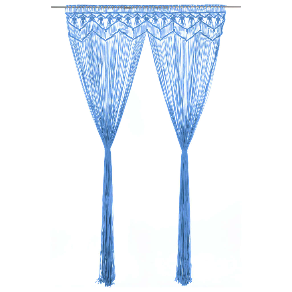 Tenda MacramÃ¨ Blu 140x240 cm in Cotone