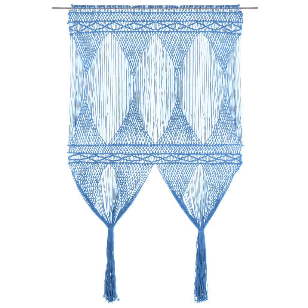 Tenda MacramÃ¨ Blu 140x240 cm in Cotone