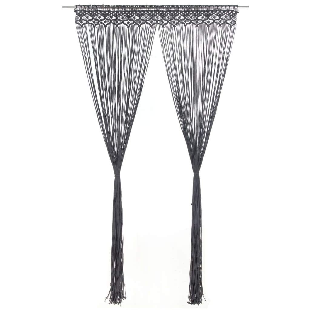 Tenda MacramÃ¨ Antracite 140x240 cm in Cotone