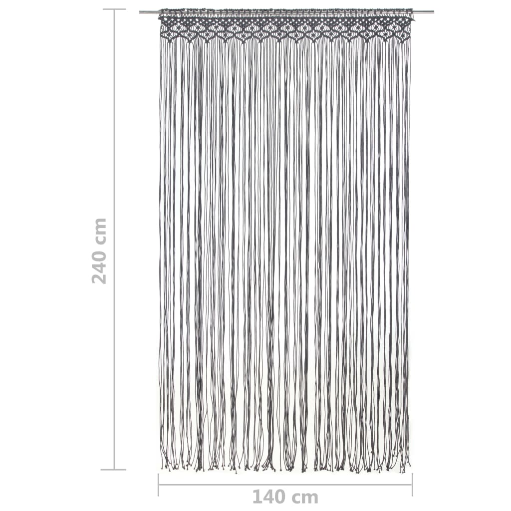 Tenda MacramÃ¨ Antracite 140x240 cm in Cotone