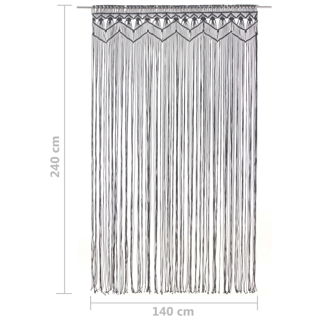 Tenda MacramÃ¨ Antracite 140x240 cm in Cotone