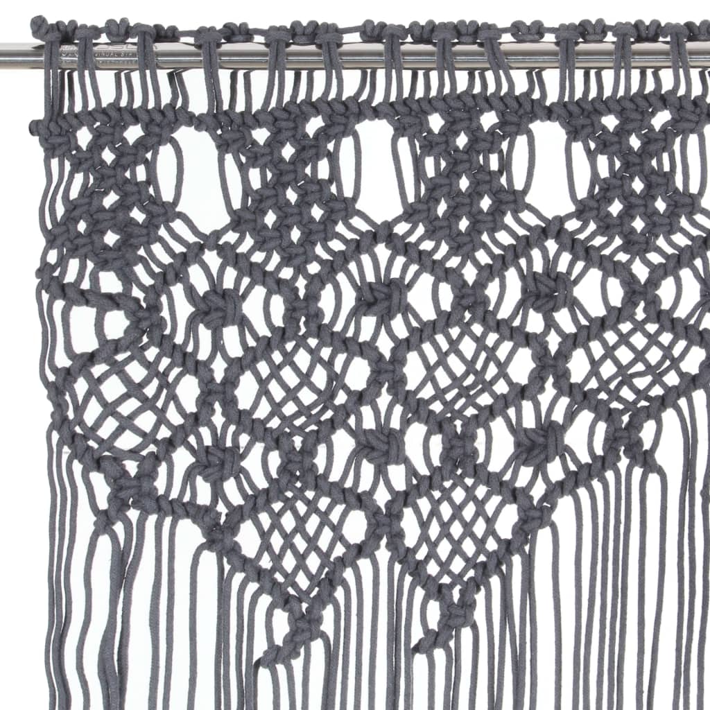Tenda MacramÃ¨ Antracite 140x240 cm in Cotone