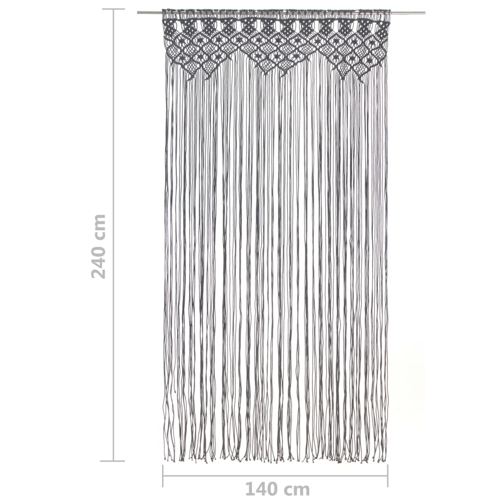Tenda MacramÃ¨ Antracite 140x240 cm in Cotone