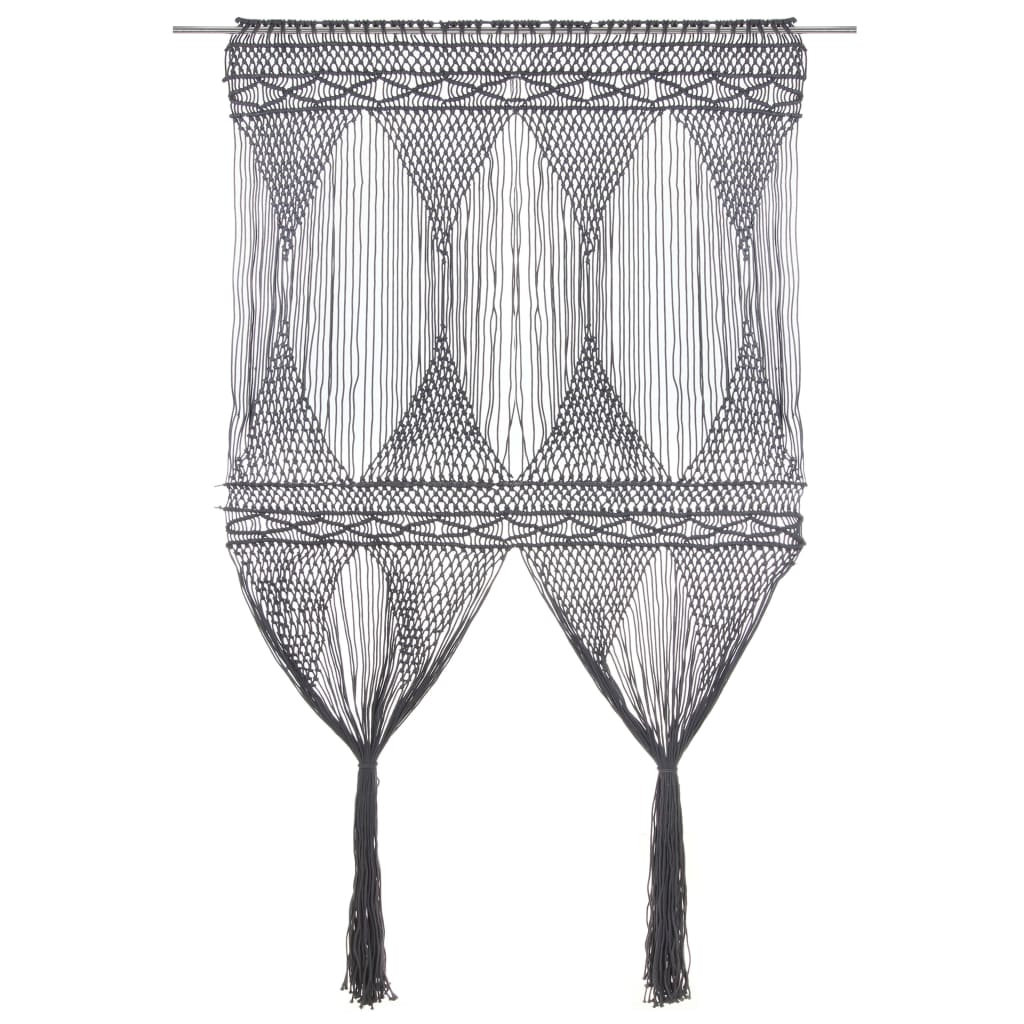 Tenda MacramÃ¨ Antracite 140x240 cm in Cotone