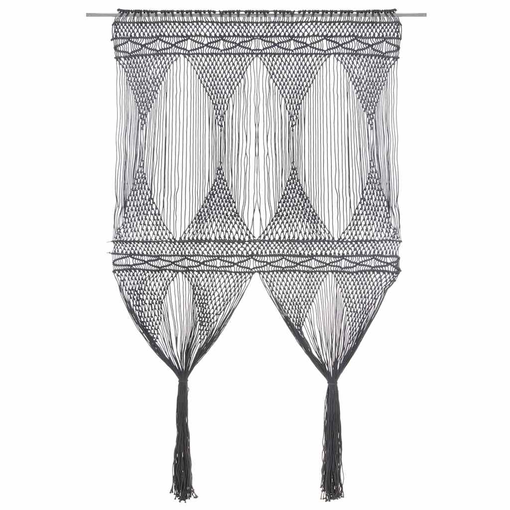 Tenda MacramÃ¨ Antracite 140x240 cm in Cotone