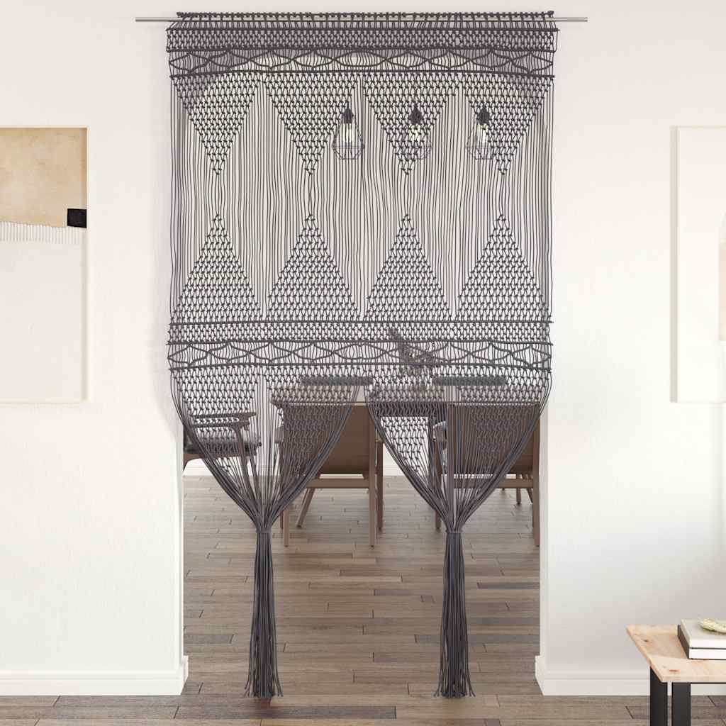 Tenda MacramÃ¨ Antracite 140x240 cm in Cotone