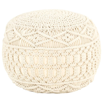 Pouf Lavorato a Mano in MacramÃ© 45x30 cm in Cotone