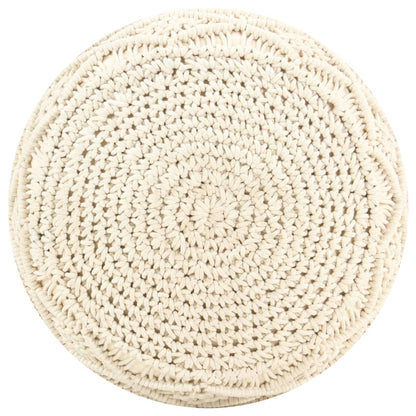 Pouf Lavorato a Mano in MacramÃ© 45x30 cm in Cotone