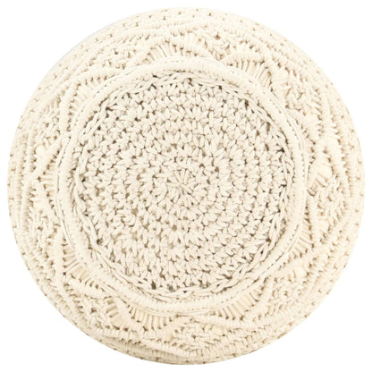 Pouf Lavorato a Mano in MacramÃ© 45x30 cm in Cotone
