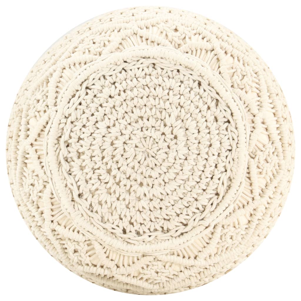 Pouf Lavorato a Mano in MacramÃƒÂ© 45x30 cm in Cotone