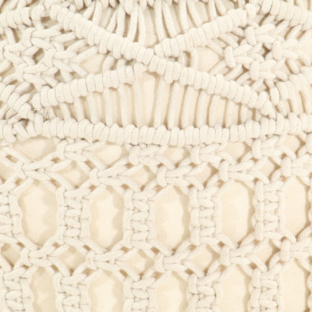 Pouf Lavorato a Mano in MacramÃ© 45x30 cm in Cotone