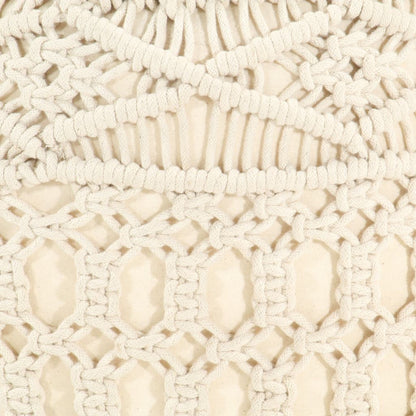 Pouf Lavorato a Mano in MacramÃ© 45x30 cm in Cotone