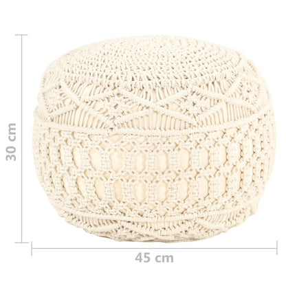 Pouf Lavorato a Mano in MacramÃƒÂ© 45x30 cm in Cotone