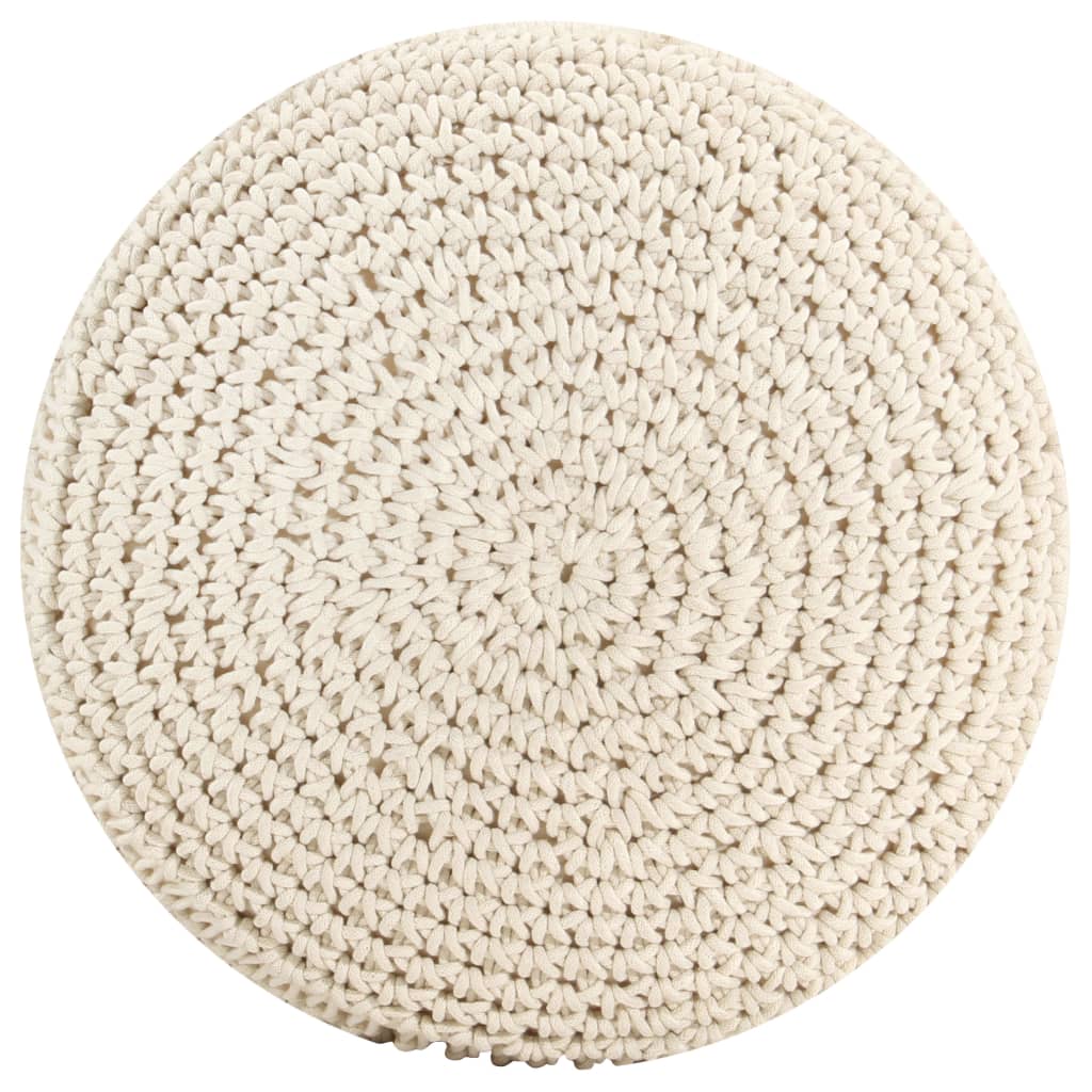 Pouf Lavorato a Mano in MacramÃ© 45x30 cm in Cotone