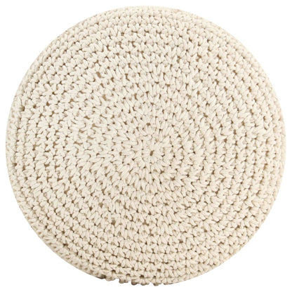 Pouf Lavorato a Mano in MacramÃ© 45x30 cm in Cotone