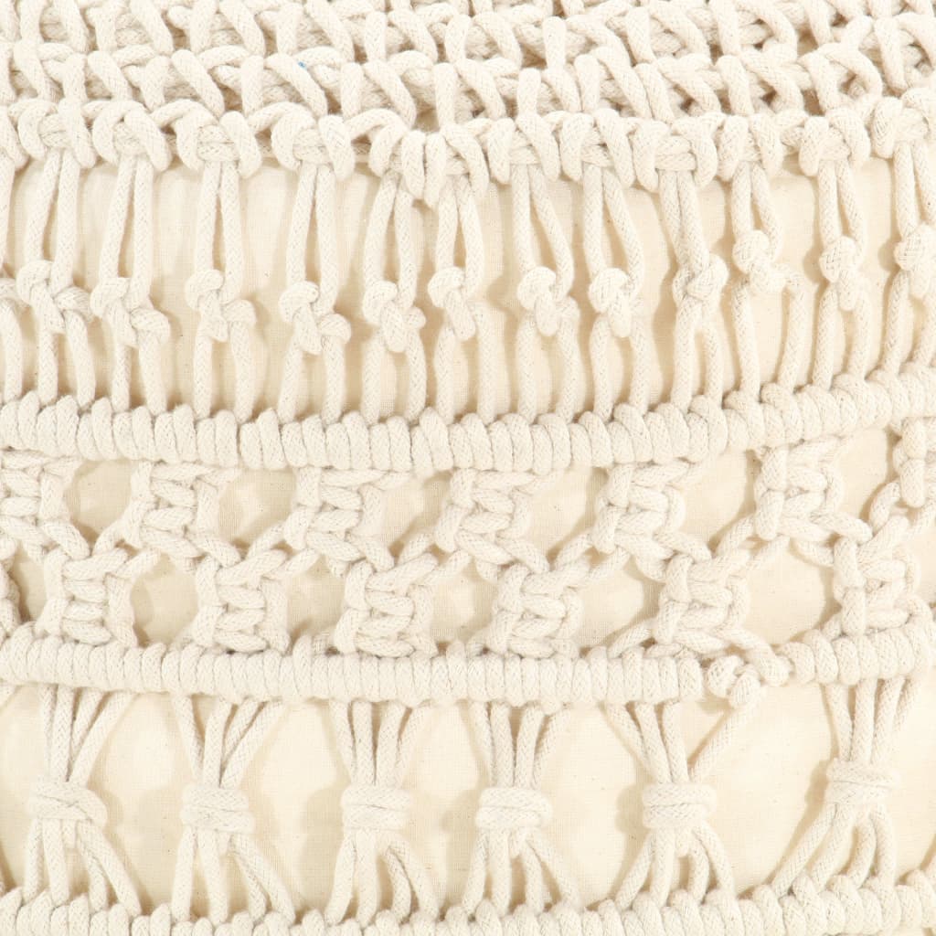 Pouf Lavorato a Mano in MacramÃ© 45x30 cm in Cotone