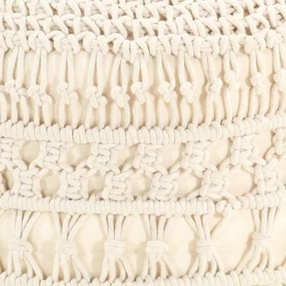 Pouf Lavorato a Mano in MacramÃ© 45x30 cm in Cotone