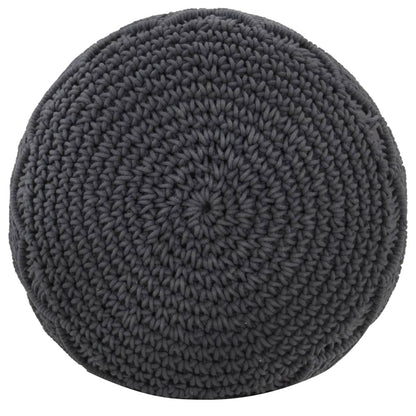 Pouf Lavorato a Mano MacramÃ© Antracite 45x30 cm in Cotone