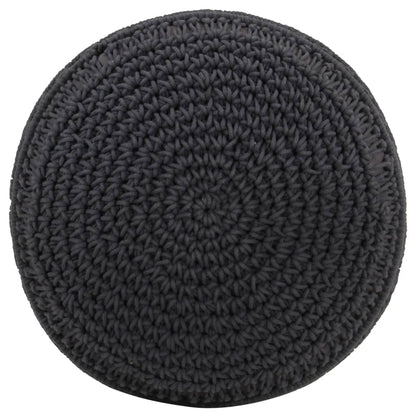 Pouf Lavorato a Mano MacramÃ© Antracite 45x30 cm in Cotone