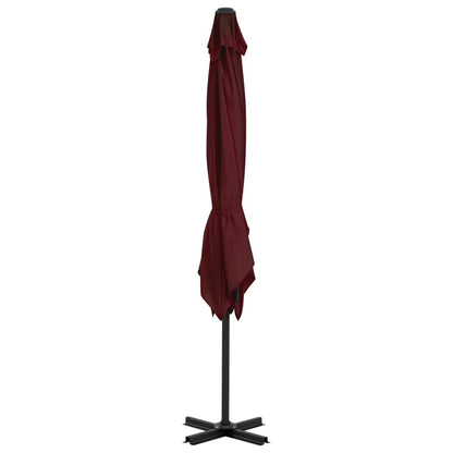 Ombrellone a Sbalzo con Palo in Alluminio 250x250 cm Bordeaux
