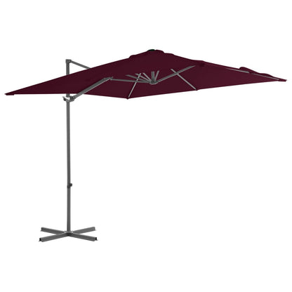 Ombrellone a Sbalzo con Palo in Acciaio 250x250 cm Bordeaux