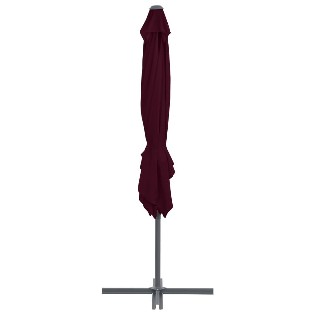 Ombrellone a Sbalzo con Palo in Acciaio 250x250 cm Bordeaux