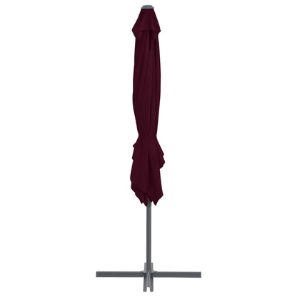 Ombrellone a Sbalzo con Palo in Acciaio 250x250 cm Bordeaux