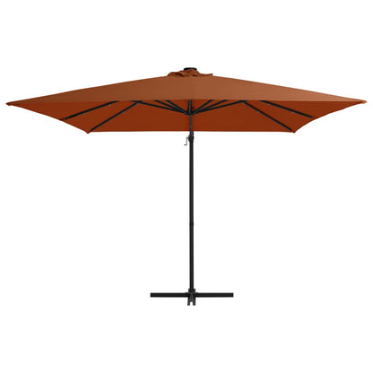 Ombrellone a Sbalzo con LED 250x250 cm Terracotta