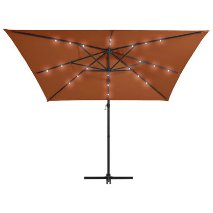 Ombrellone a Sbalzo con LED 250x250 cm Terracotta