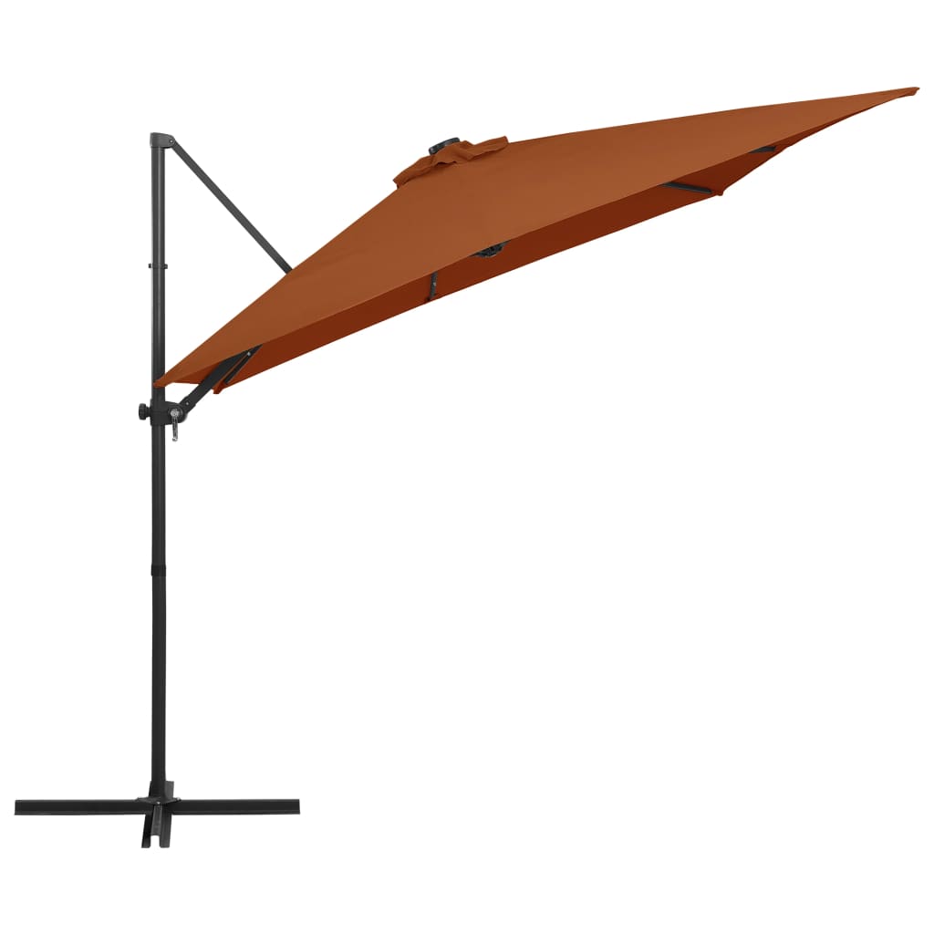 Ombrellone a Sbalzo con LED 250x250 cm Terracotta