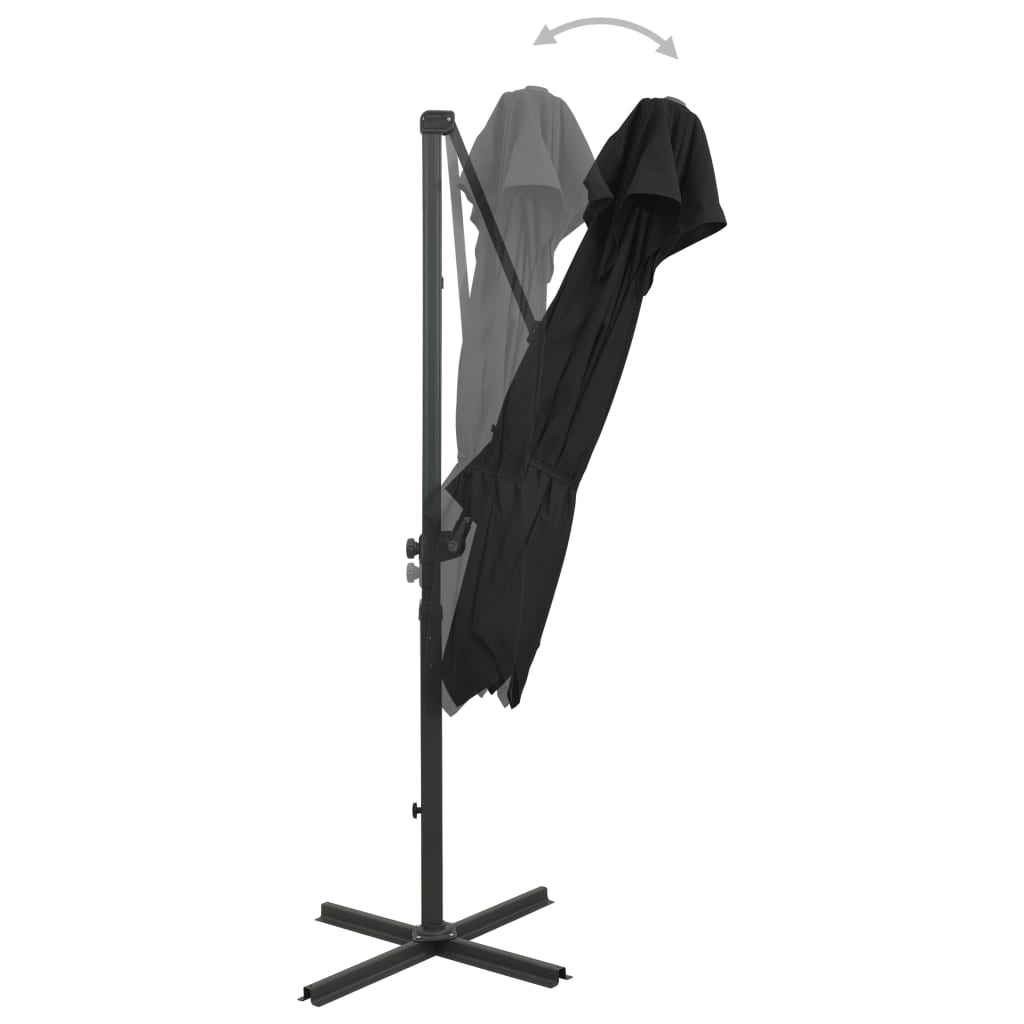 Ombrellone a Sbalzo con Doppia Copertura 250x250 cm Nero