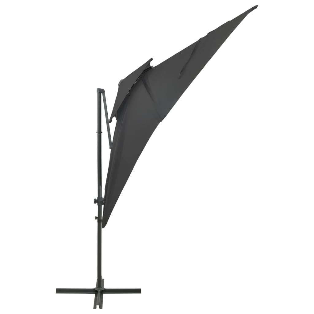Ombrellone a Sbalzo con Doppia Copertura 250x250 cm Antracite
