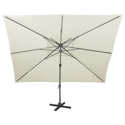 Ombrellone a Sbalzo con Doppia Copertura 400x300 cm Sabbia