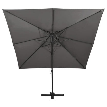 Ombrellone a Sbalzo con Doppia Copertura 300x300 cm Antracite