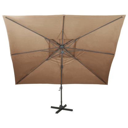 Ombrellone a Sbalzo con Doppia Copertura 400x300 cm Tortora