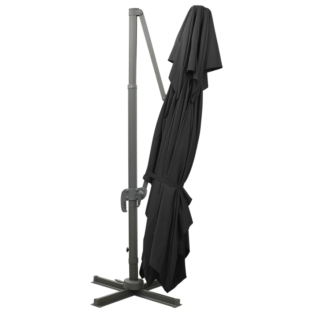 Ombrellone a Sbalzo con Doppia Copertura 400x300 cm Nero
